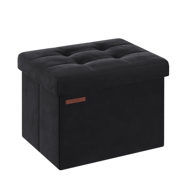 Reposapiés plegable Storage Ottoman SONGMICS, 31 x 41 x 31 cm, color negro
