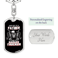 thumbnail image 2 of Father And Badass Trucker Swivel Keychain Dog Tag Stainless Steel or 18k Gold, 2 of 10