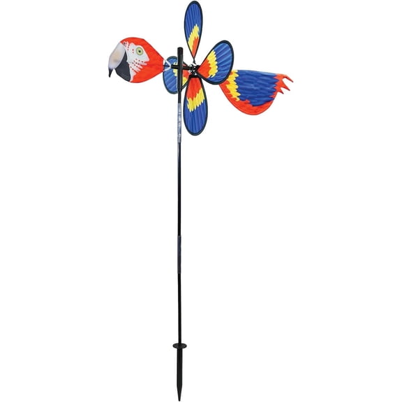 In the Breeze 2615 — Pivoting Parrot Bird Spinner — Colorful, Fun Wind Spinner and Wind Direction Indicator