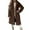 Coffee, variant on Women Long Fuzzy Teddy Coat Lapel Button Front Cotton Blend Sherpa Overcoat Warm Winter Layering Outerwear 1 Piece S-XXL Plus Size Friendly