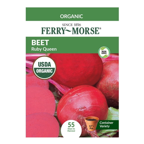 Ferry-Morse 2.2G Organic Beet Ruby Queen Annual Vegetable Seeds, Full Sun