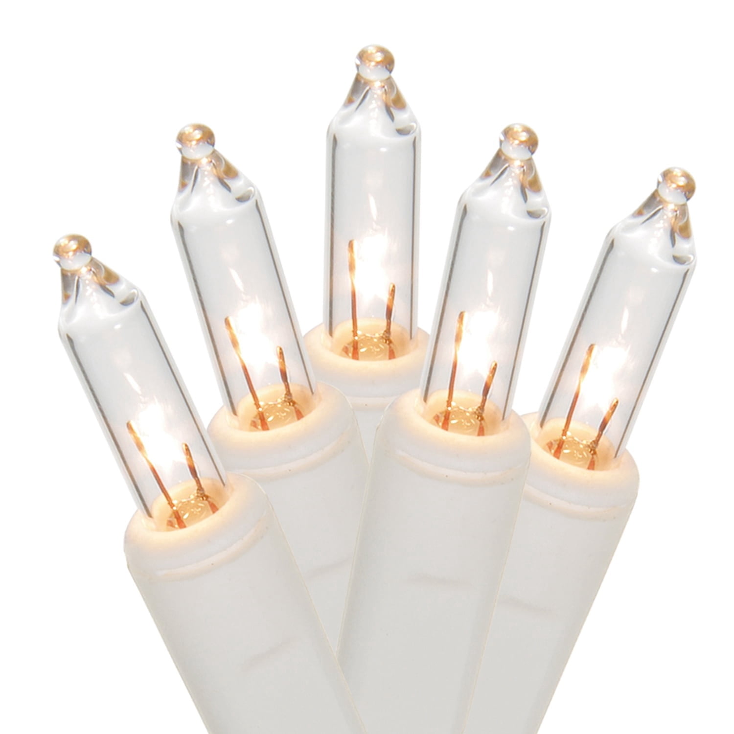 Indoor/Outdoor 100-Count Incandescent Mini Christmas String Lights, Clear, White Wire, 20.6', by Holiday Time