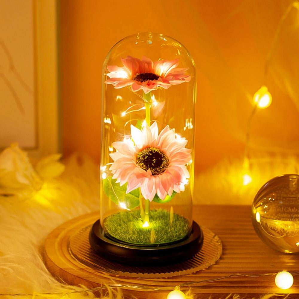 Valentine's Day Gifts for Her Women Light Up Sunflowers Gift with Led