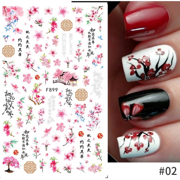 Calcomanía 3D para uñas de mariposa blanca y negra, calcomanías geométricas, calcomanías de flores doradas DIY, diseños para decoración de manicura y salón de uñas Tan Jianjun unisex