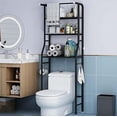 thumbnail image 2 of Over The Toilet Storage Rack, 3 Tier Freestanding Bathroom Organizer Shelf, Anti-Rust Metal Space Saving Laundry & Toilet Storage Rack, Black, 2 of 7