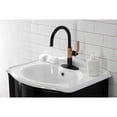 thumbnail image 2 of Kingston Brass KSD2237KL Whitaker One-Handle Single-Hole Bathroom Faucet with Deck Plate and Push Pop-Up Drain, Matte Black/Rose Gold, 2 of 7