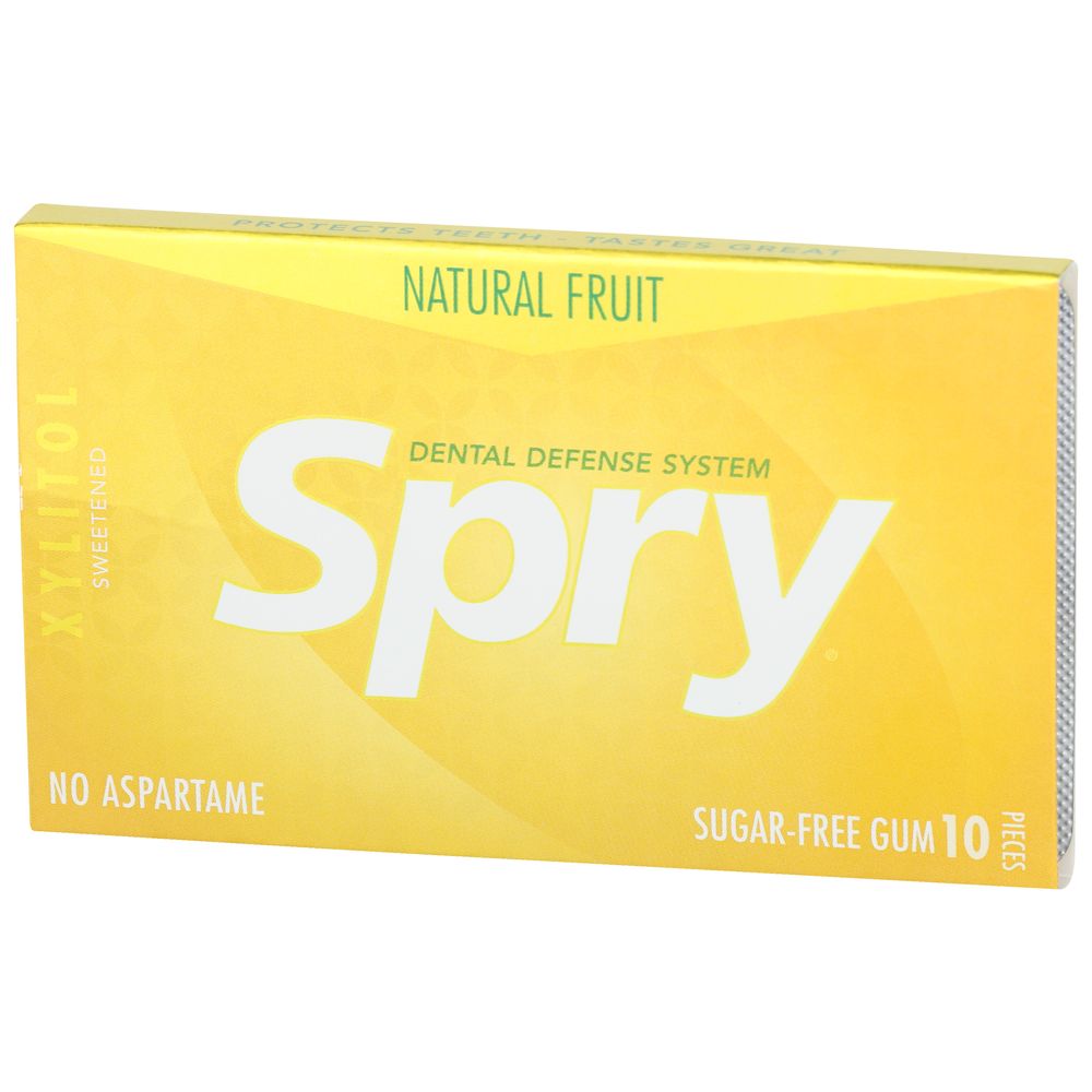 Spry Fresh Fruit Chewing Gum - 10 per pack -- 20 packs per Case.