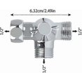 thumbnail image 2 of Solid Brass 3 Way Valve, 3 Way Diverter Valve, 3 Way Shower Diverter Valve, G1/2" T Adapter Valve, 2 of 5