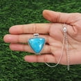 thumbnail image 7 of Solid 925 Sterling Silver Pendant Natural Turquoise Gemstone Pendant Necklace For Women, 7 of 7