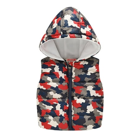 

Toddler Baby Grils Boys Cute Cartoon Pattern Zipper Windproof Sleeveless Vest Coat Kids Hooded Gilets Down Body Warmers Vest Waistcoat Zipper Windproof Jacket Outdoor Winter Coat 12Months-5Year