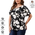 thumbnail image 6 of Women's Plus Size Maternity Tops Clothes Short Sleeve Pregnancy T Shirts Casual Loose Summer Pregnancy Clothes 1X-5X 3 Pack, 6 of 7