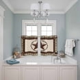 thumbnail image 3 of Country Texas Star Kitchen Curtains Small Short 39 Inch Length, Brown Farmhouse Vintage Wooden Grommet Top Bedroom Living Room Curtains, Light Filtering Cafe Curtain Drapes 2 Panels Set 55''x39'', 3 of 9