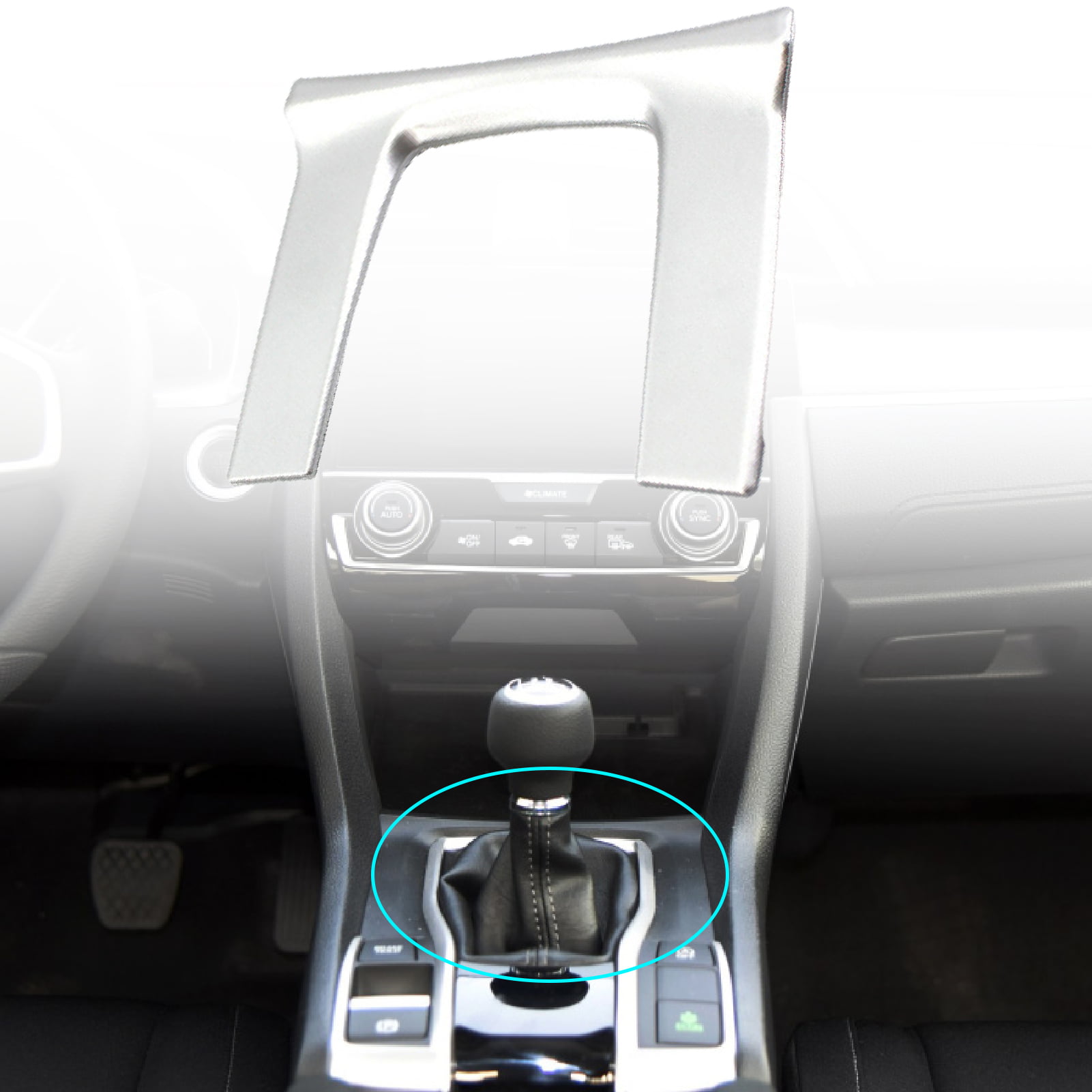 New For Honda Civic 10th 16-18 Carbon Fiber ABS Gear Shift Box Panel Cover Trim