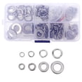 thumbnail image 1 of MasteelfCA 200pcs Stainless Steel Flat Washers Spring Washers Split Lock Washer Kits, 1 of 7