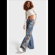 thumbnail image 5 of Pantalones Vaqueros Holgados Y2k Desgastados para Mujer, Estilo Boyfriend, con Bordados, Rotos, de Pierna y Retazos, de Cambray y Cintura Alta. Azul M, 5 of 9