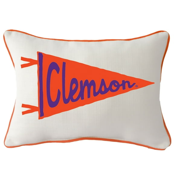 Clemson Tigers Pennant Rectangular Piped Pillow