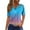 Sky Blue, variant on HAiming Summer Tops for Women 2025 Vacation Trendy Button V Neck Short Sleeve Shirt Plus Size Casual Loose Comfy Tunics