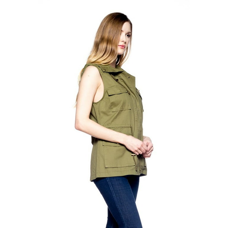 PacificPlex Women's Casual Sleeveless Cargo Utility Vest PacificPlex Women's Casual Sleeveless Cargo Utility Vest