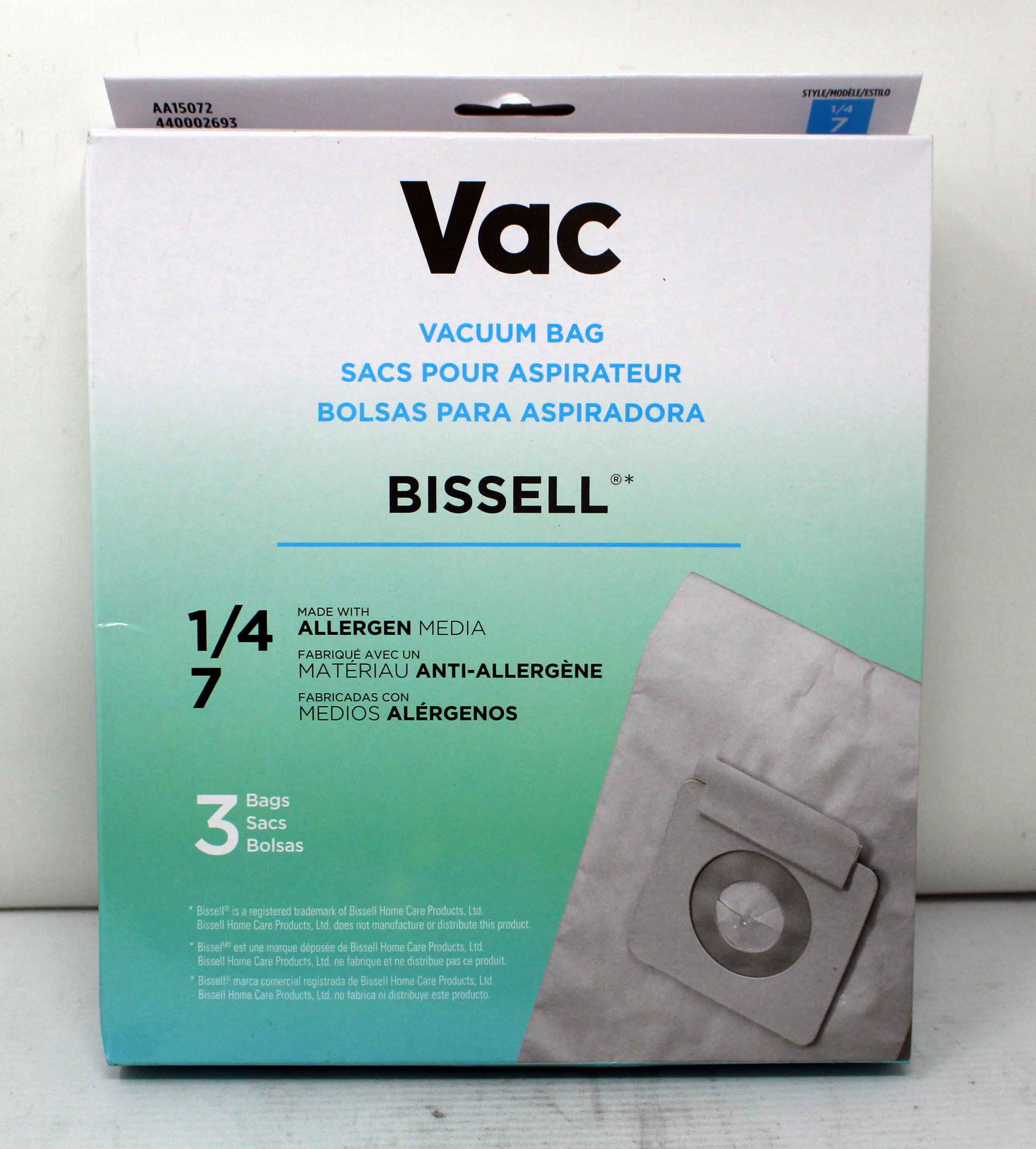 Bissell Vac Vaccum Bags Type 7 Allergen 3 Pack 