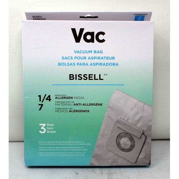 Bissell Vac Vaccum Bags Type 7 Allergen 3 Pack