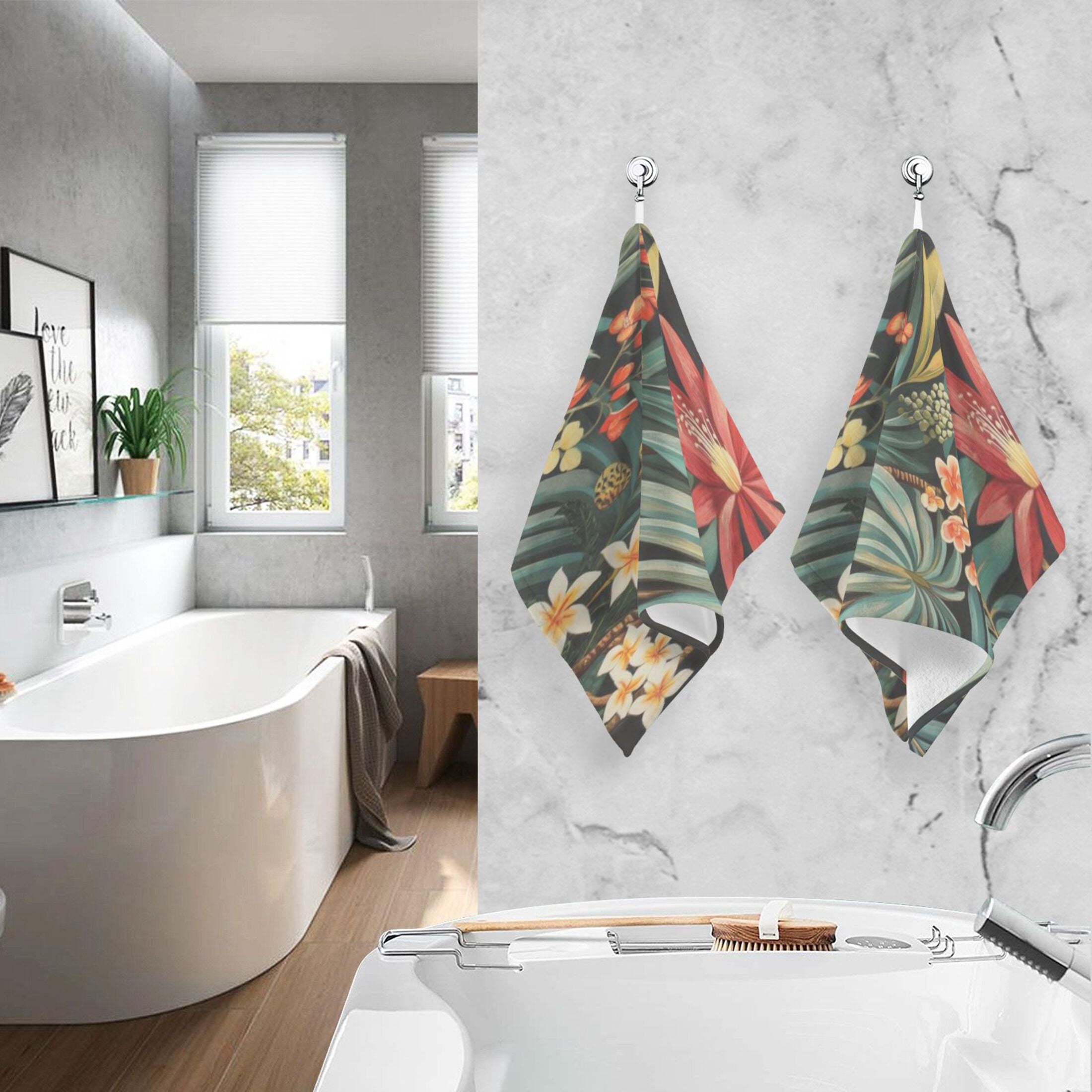 Cotton Towel Two-Piece 16x28 Inch One Sizex2 Face Towel Set Towel Set Cotton Hand Bath Towel Bathroom Beach White Narcissus