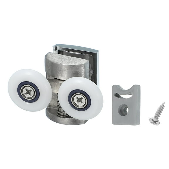 25mm Shower Door Rollers, Sliding Shower Doors Wheels Bottom Wheels with Block & Screws for 6mm Silver