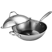 

Cooks Standard Stainless Steel Multi-Ply Clad Wok 13 with High Dome lid Silver