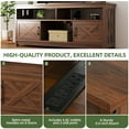 thumbnail image 4 of Uforic 59" Farmhouse TV Stand for 55/60 Inch TV with Power Outlet,Entertainment Center TV Console with Door, Brown, 4 of 9