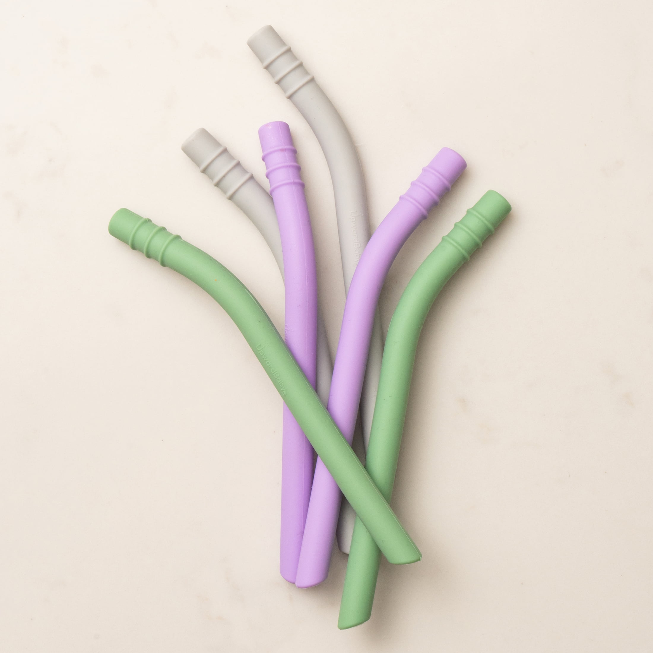 UpwardBaby Multicolor Silicone Straws Pack 6-inches
