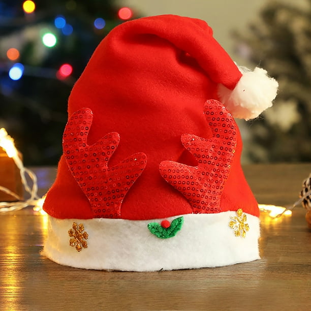 Gorro de Papá Noel, muñeco de nieve y cuernos de ciervo para Navidad | Tocado de tela no tejida | Accesorio de disfraz para fiestas de adultos y niños para celebraciones navideñas