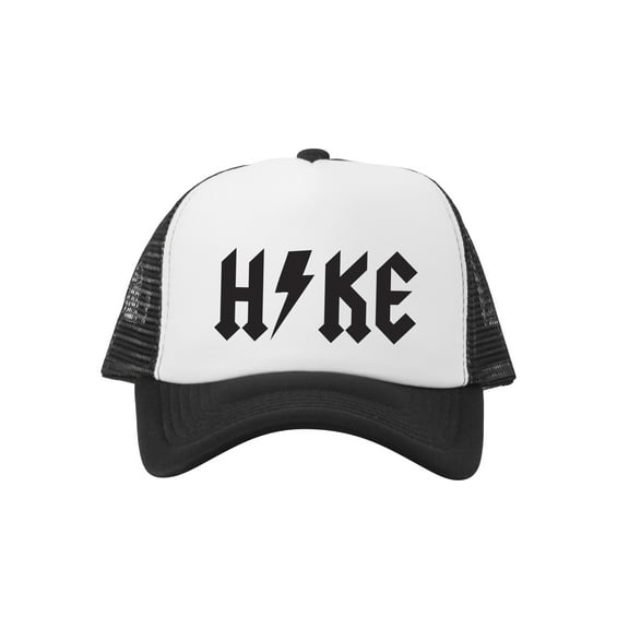 Hike Thunderbolt Adjustable Foam Mesh Trucker Hat - Black/White