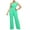 Green, variant on Edvintorg Women's Elegant Jumpsuits Sexy One Shoulder Sleeveless High Waist Straight Long Pants Wide Leg Jumpsuits Rompers with Pockets Green XL