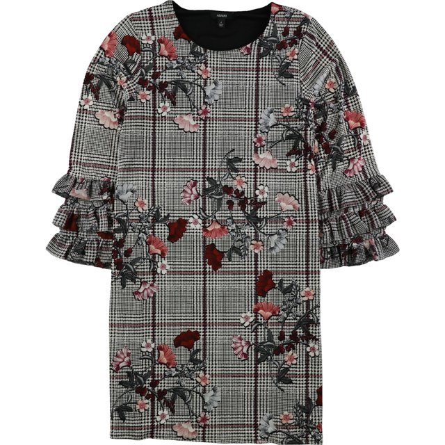 Alfani Womens Tiered-Sleeve A-line Shift Dress, Blanco, 2