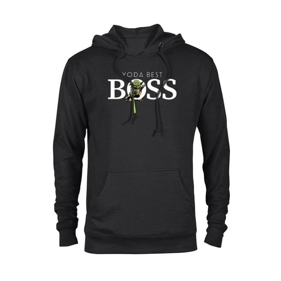 Star Wars Yoda Best Boss Lightsaber Birthday Employer Gift- Pullover Hoodie for Adults - Customized-Black