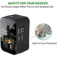 thumbnail image 3 of All-in-one Global Travel Adapter Wall Charger with Dual USB Charging Ports Internationally Available-Black, 3 of 6