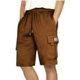thumbnail image 2 of cllios Mens Cargo Sweat Shorts Summer Casual Drawstring Cargo Shorts Multi Pockets Baggy Workout Athletic Jogger Shorts, 2 of 7
