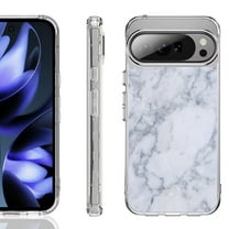 For Google Pixel 10 / 10 Pro Shockproof Phone Case, by OneToughShield - Marble / Clouds