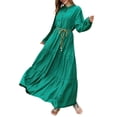 thumbnail image 1 of Vestido holgado de manga larga para mujer tallas grandes - Color liso, poliéster/spandex, para primavera - Tallas XL-XXXXL, 1 of 8