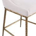 thumbnail image 4 of Lalia Modern Upholstered Curved Back Counter Height Bar Stool with Metal Frame, Matte Gold, 4 of 9