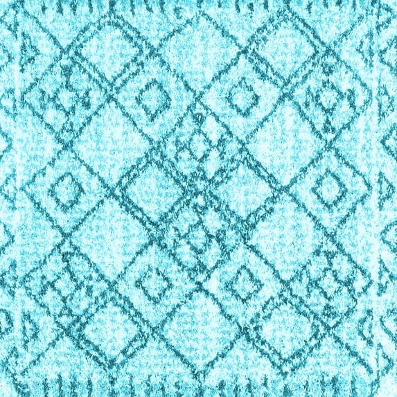 Ahgly Company Indoor Square Abstract Light Blue Contemporary Area Rugs, 5' Square