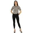 thumbnail image 2 of Inkmeso Round Neck Causal Tee Tops For Womens Printed Regular Fit High-Low Hem Top, 2 of 7
