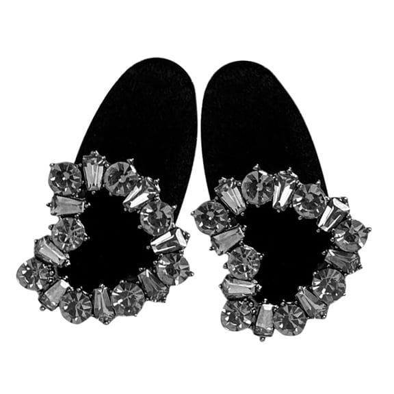 GAXIRE 2Pcs Mini Heart Shaped Hair Clips Black Flocking for Girls and Teens