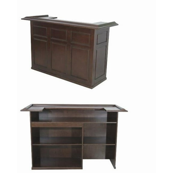 44 in. H x 72 in. W x 26 in. D Wood Home Bar - Cappuccino