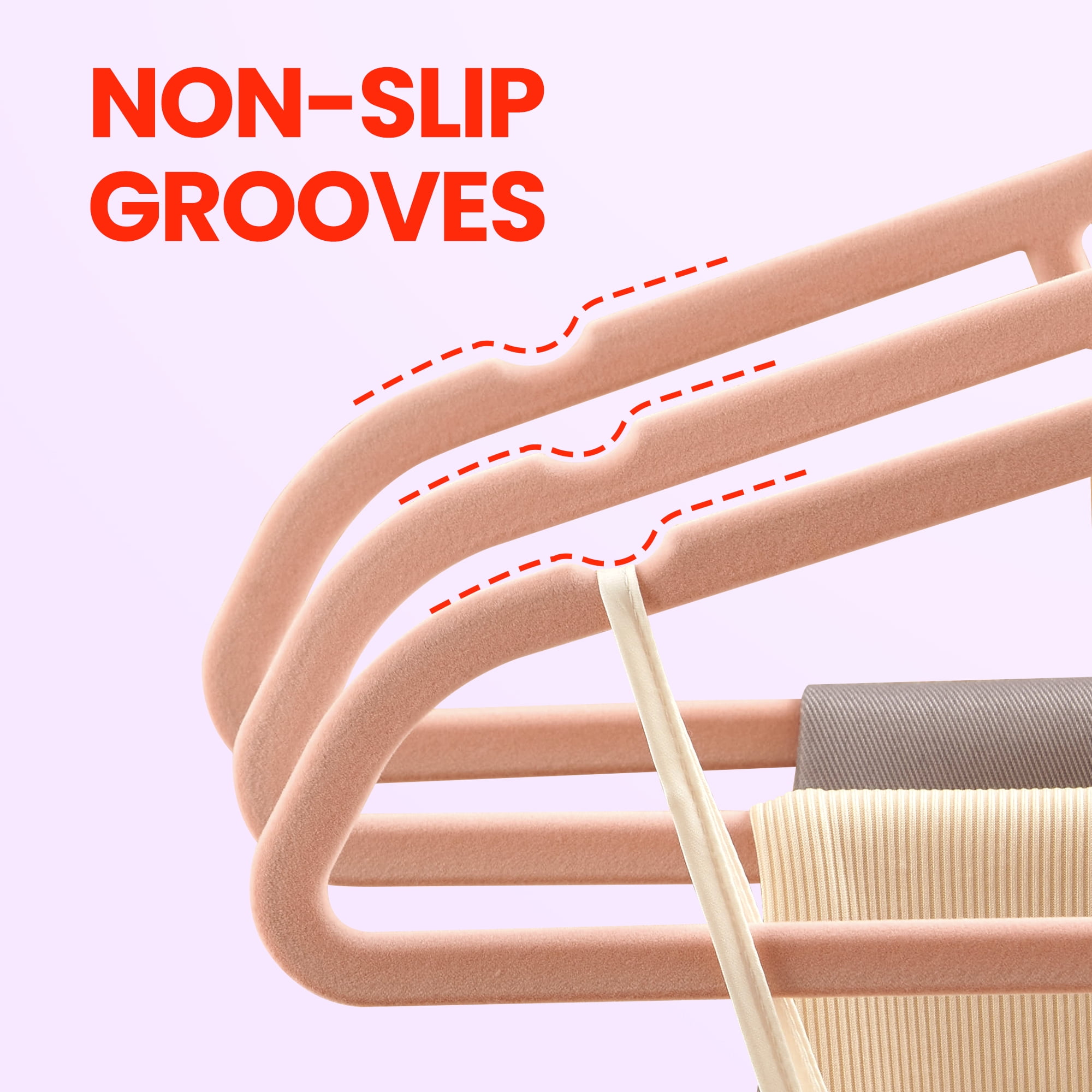 LEDREM 50-Pack Velvet Hangers, Non-Slip Clothes Hangers with 360° Swivel Hooks, Slim & Sturdy for Coat, Dress, Space-Saving, Coral Pink