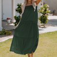 thumbnail image 2 of Moda mujer verano alto bajo Maxi vestido correa de espagueti sólido fluido playa vestido largo Fridja bnh286, 2 of 4