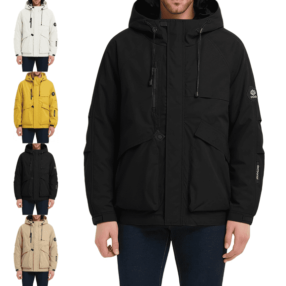 Mifsaly Mens Rain Jackets Waterproof with Hood Outdoor Hiking Camping Travel Windbreaker with Pockets Black,XXXL