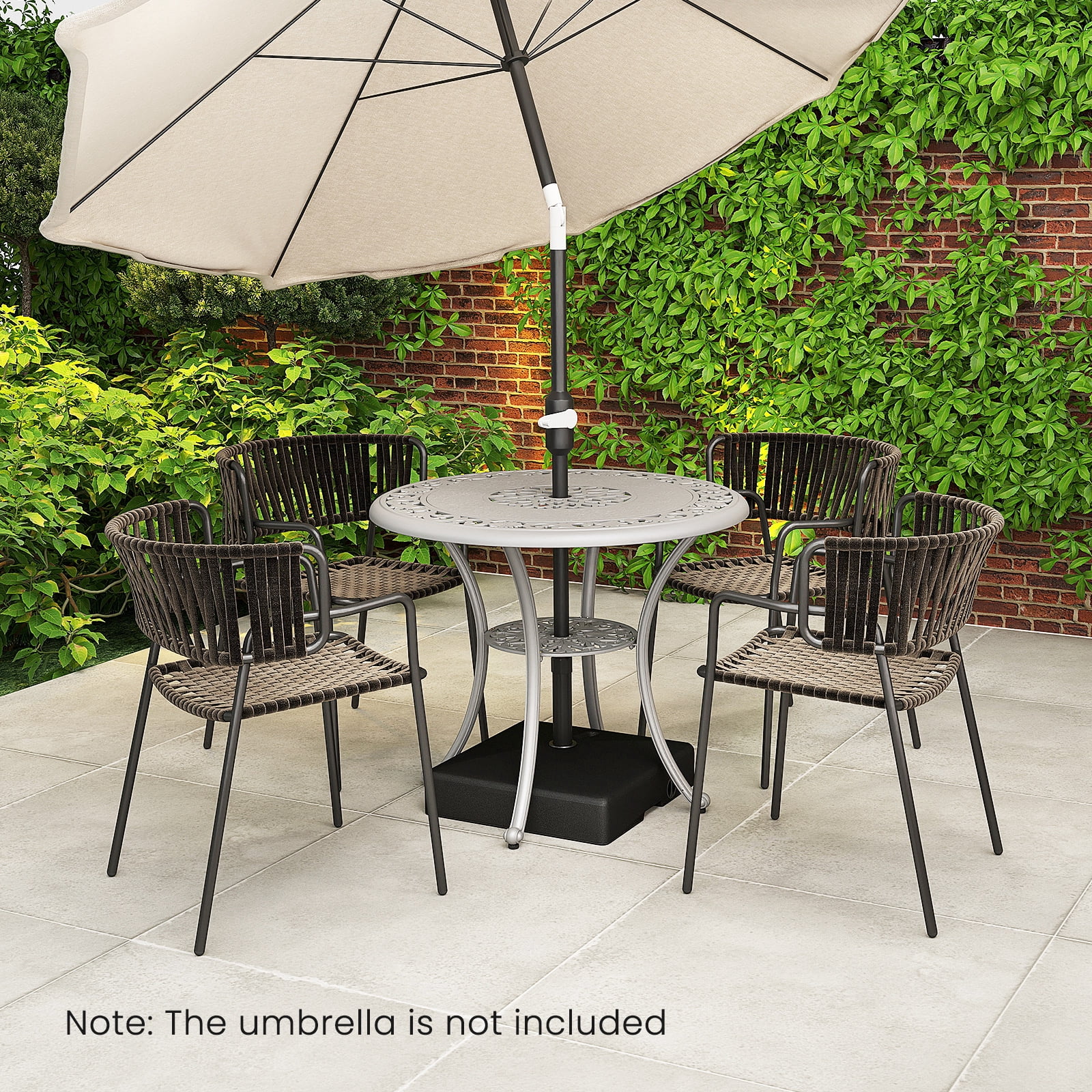 Topbuy Mobile Patio Umbrella Base with Wheels 132 LBS Water & Sand Fillable Umbrella Stand