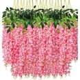 thumbnail image 1 of Paquete de 12 flores colgantes de glicina de 3,7 pies, flores artificiales falsas, 1 of 7