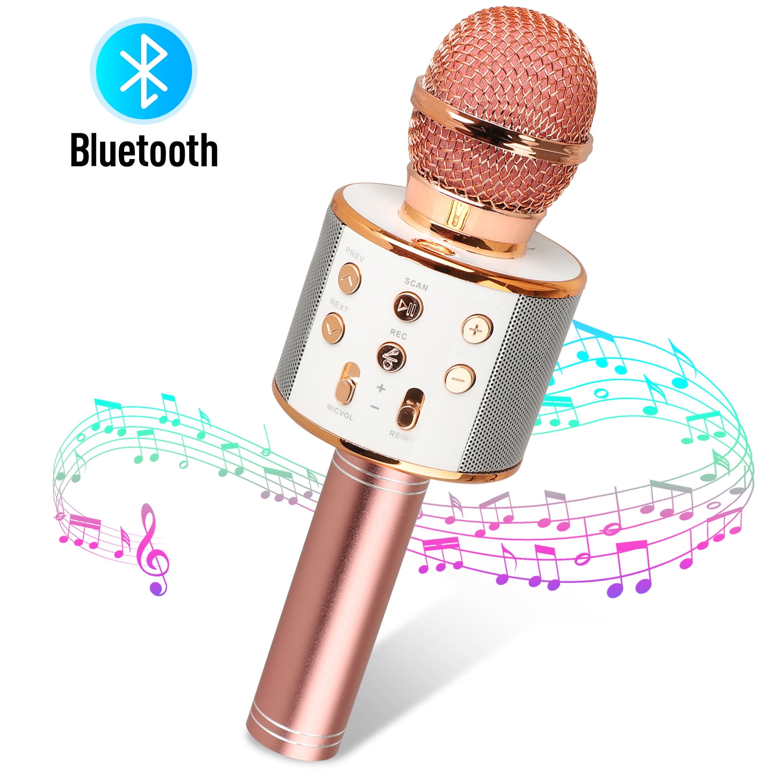 3 in 1 Karaoke Mic & Speaker Blackcherry M1 Handheld Wireless 2000mAh Microphone & Player Captible for iPhone Android APPs for Home Party Outdoor Streaming Podcasting Recording Blue