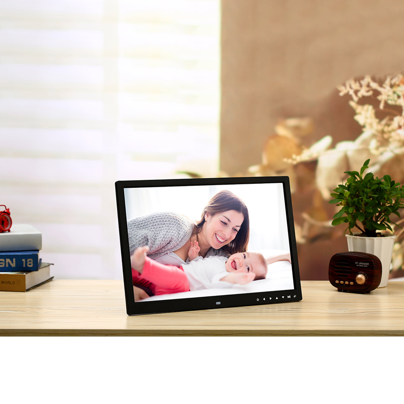 17 Inch Tft Screen Hd Led Backlight 1024 Energy Class A 768 Digital Photo Frame Electronic Album Picture Music Ultra-Thin Widescreen Full Format White